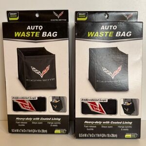 Corvette Auto Waste Bag Set of 2 Car Trash Bags Logo New